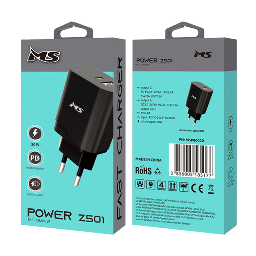 MS POWER Z501, brzi punjač 30W
