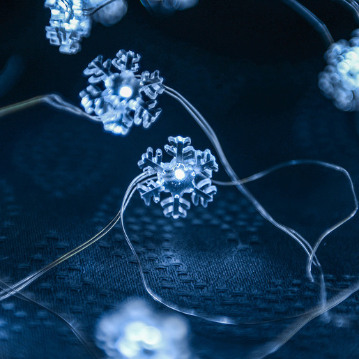 20 LED Vilinsko svjetlo s pahuljicom - Hladna bijela boja