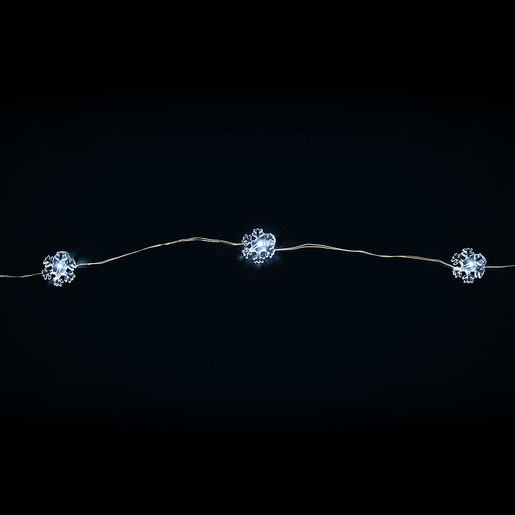 20 LED Vilinsko svjetlo s pahuljicom - Hladna bijela boja