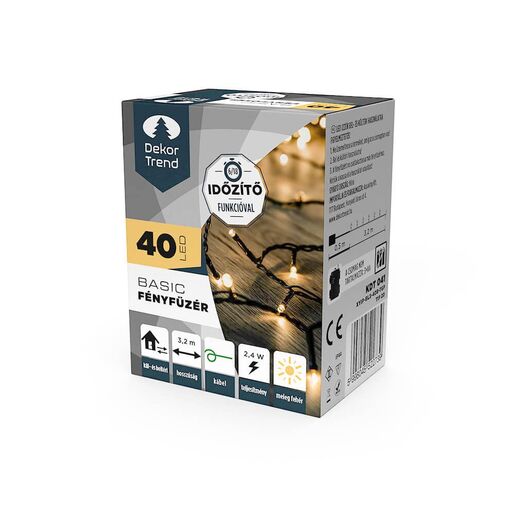 40 LED Vanjske lampice - Topla bijela boja