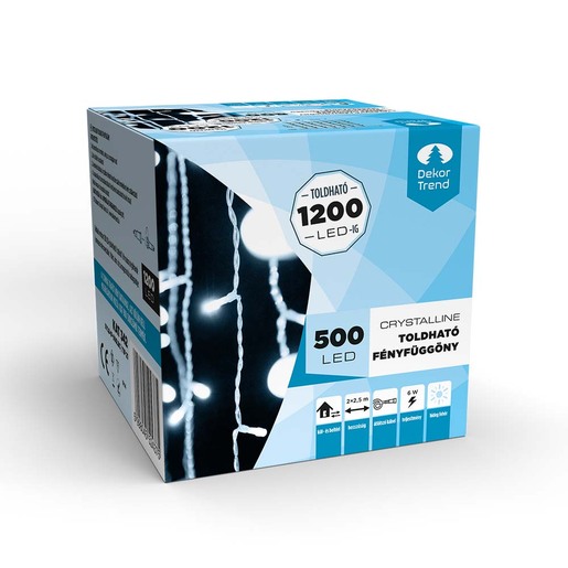 500 LED Svjetleća zavjesa  Crystalline - Hladna bijela boja