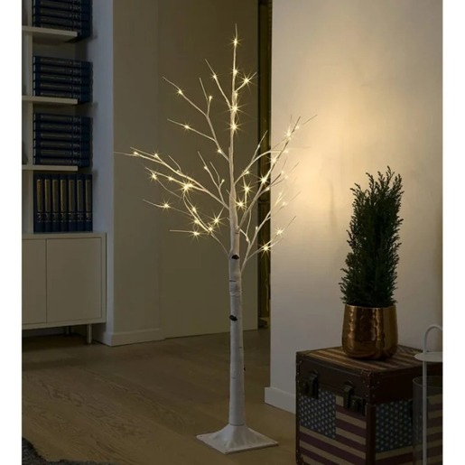 Božićno drvce - dekorativno bijelo s LED svjetlima 48/1 120 cm
