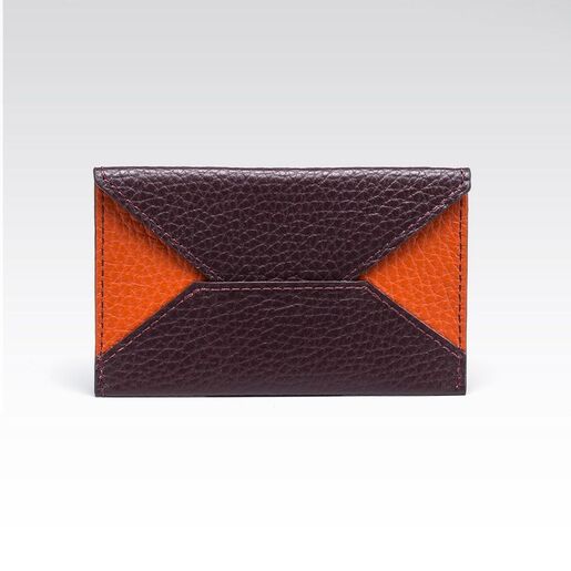 Novčanik Fabriano Alex oblik kuverte eko koža boja šljive/narančasti