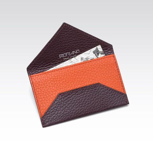Novčanik Fabriano Alex oblik kuverte eko koža boja šljive/narančasti