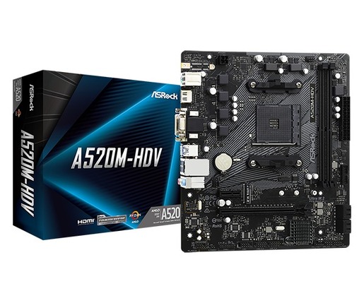 Matična ploča ASRock A520M-HDV, AMD A520, AM4, mATX