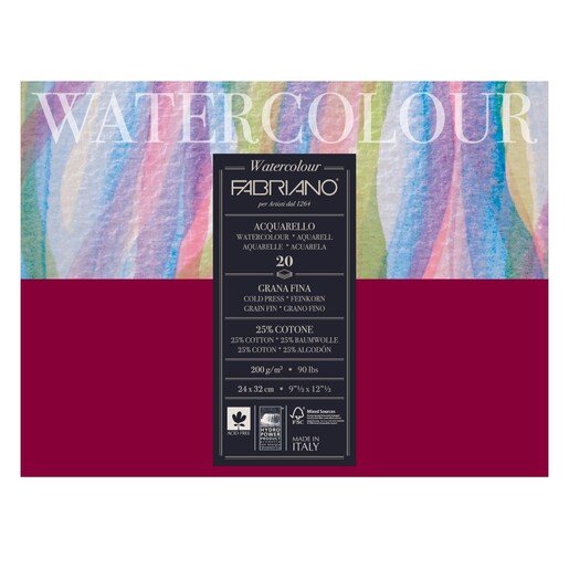 Blok Fabriano watercolor gf, 24x32, 200g, 20 listova