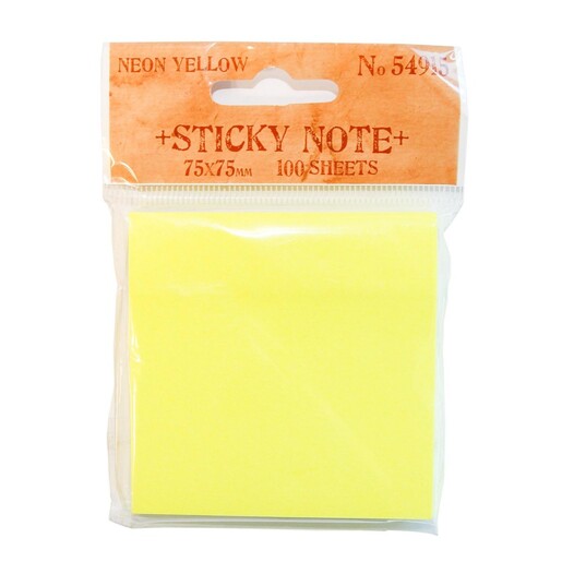 Blok samoljepljivi neon žuti 75x75mm, 100 listova