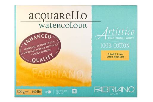 Blok Fabriano artistico traditional white gf cold pressed 45,5x61, 300g, 10 listova