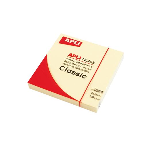 Blok Apli samoljepljivi 75x75mm, boja žuta, 100 listova