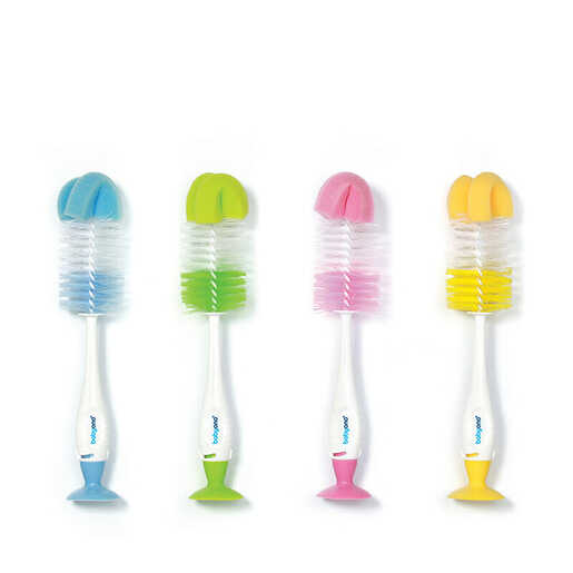 BabyOno Silikonska četka za bocu, roza