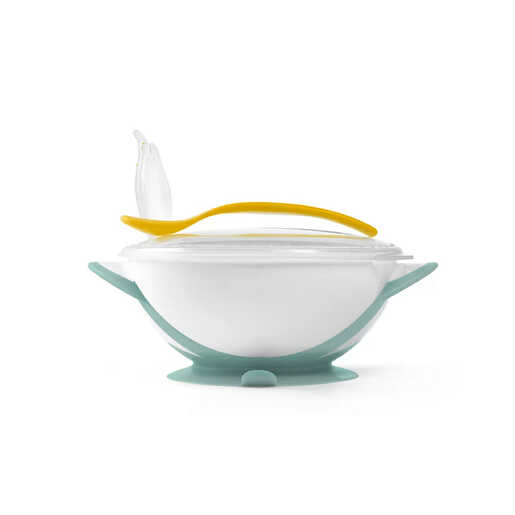 BabyOno Posuda za hranjenje + žlica, mint