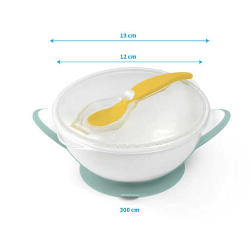 BabyOno Posuda za hranjenje + žlica, mint