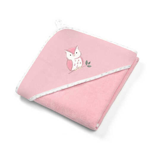 BabyOno Ručnik velur 100x100 cm, sova roza