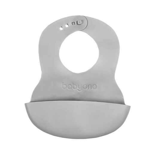 BabyOno Silikonski podbradak, siva