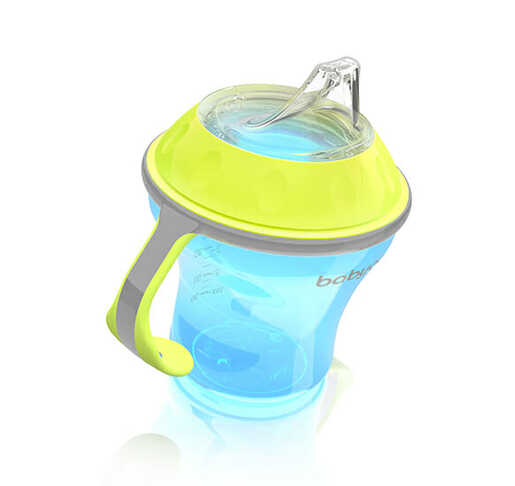 BabyOno Neprolijevajuća čaša Natural, plavo-zelena