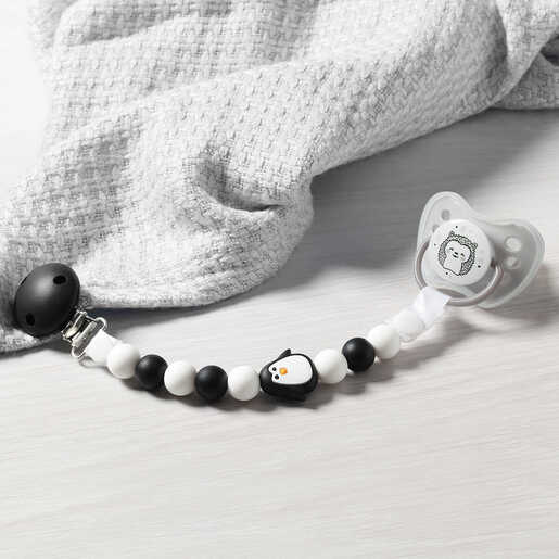 BabyOno privjesak za dudu pingvin, crno-bijela