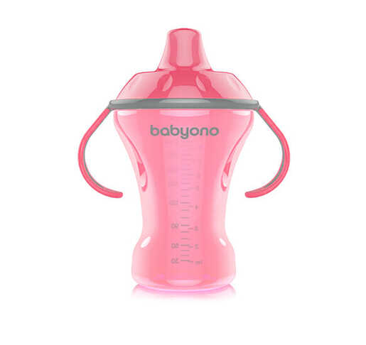 BabyOno Neprolijevajuća čaša Natural, roza