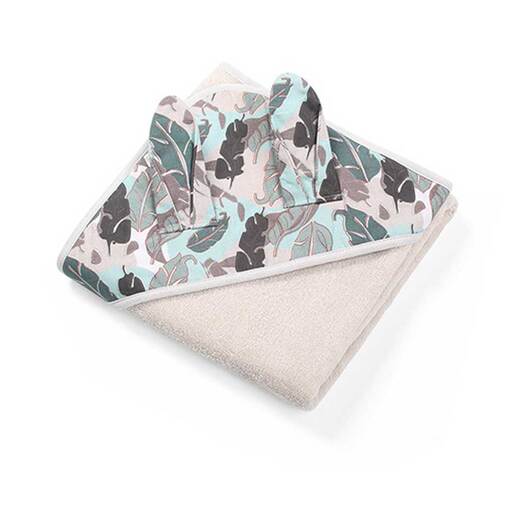 BabyOno Ručnik pamuk 100x100 cm, Bunny ears, sivi