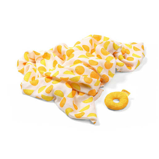 BabyOno Swaddles tetra pelene za povijanje + zvečka, naranča