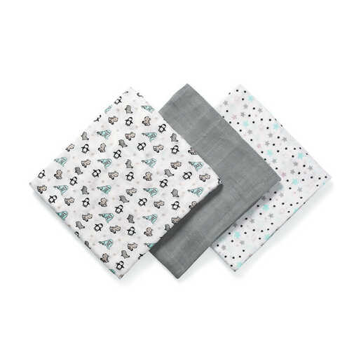 BabyOno Bambus tetra pelene siva