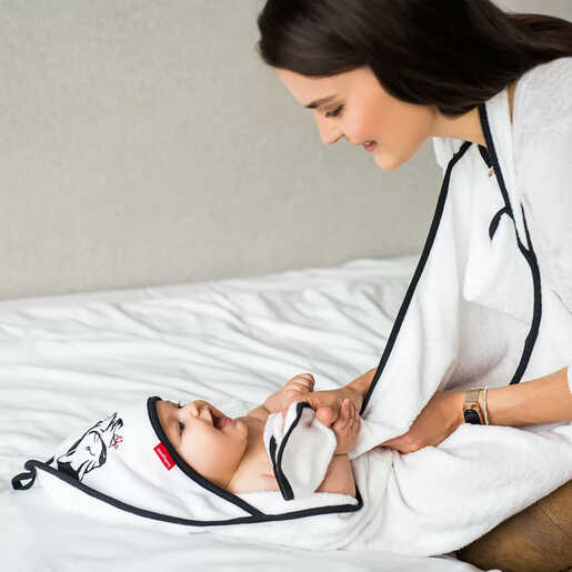 BabyOno Ručnik bambus 85x85 cm, bijela, Zebra