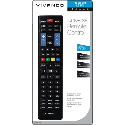 VIVANCO daljinski upravljač RR 230, za LG, ready for use