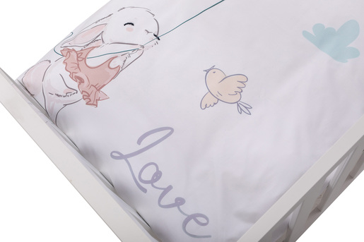 Bubaba by FreeON posteljina 6 djelna, zaljubljeni zeko, bijelo/roza