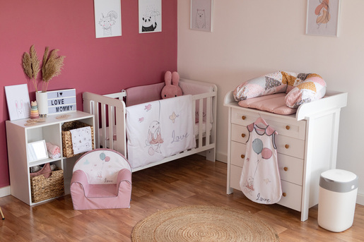 Bubaba by FreeON posteljina 6 djelna, zaljubljeni zeko, bijelo/roza