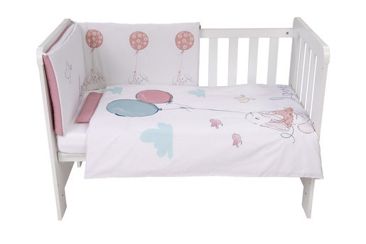 Bubaba by FreeON posteljina 6 djelna, zaljubljeni zeko, bijelo/roza