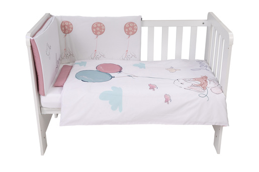 Bubaba by FreeON posteljina 6 djelna, zaljubljeni zeko, bijelo/roza