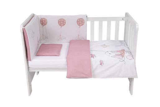 Bubaba by FreeON posteljina 6 djelna, zaljubljeni zeko, bijelo/roza