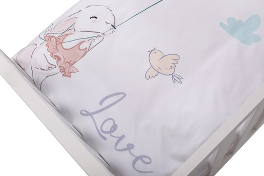 Bubaba by FreeON posteljina 6 djelna, zaljubljeni zeko, bijelo/roza