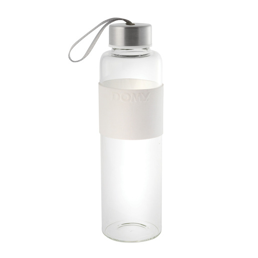 DOMY bočica, borosilikatno staklo, bijeli silikon, 600ml
