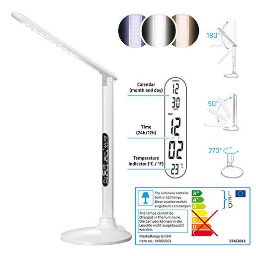 MediaRange LED STOLNA LAMPA, BIJELA, VELIKA
