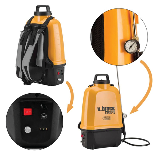 VOLPI akumulatorska prskalica V-Black E-PRO 16 20VBE, 12.6V, 2.0Ah 96Wh, 16 L