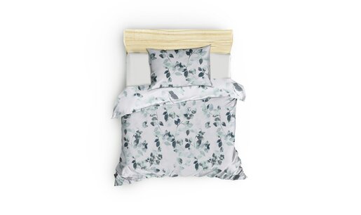 Komplet posteljine Sabina 135x220 cm, bijelo/zelena