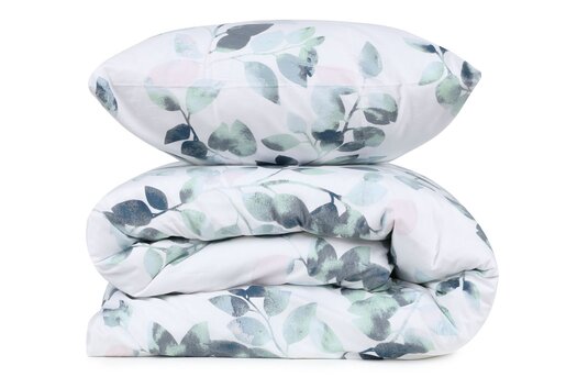 Komplet posteljine Sabina 135x220 cm, bijelo/zelena