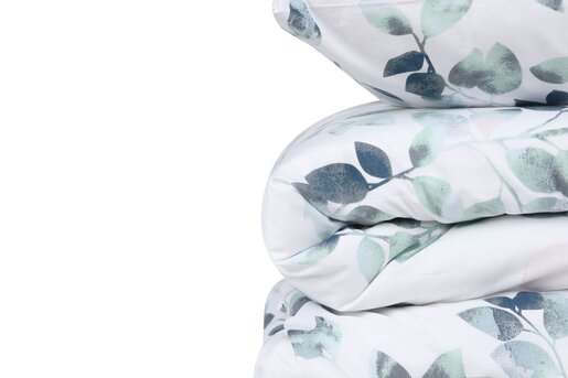 Komplet posteljine Sabina 135x220 cm, bijelo/zelena