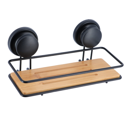 TENDANCE košarica za tuš, metal/bambus, crna