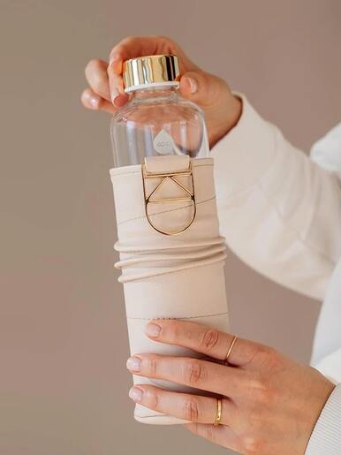 EQUA, staklena boca, Mismatch Beige, navlaka od umjetne kože, BPA free, 750ml