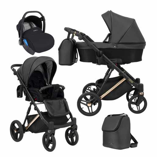 Dječja kolica 3u1 Kunert Lazzio Premium Copper, sivo/crna