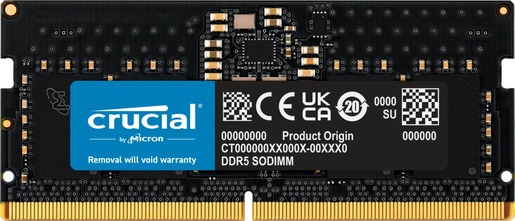 Memorija Crucial 8GB DDR5 4800MHz, SO-DIMM (CT8G48C40S5)