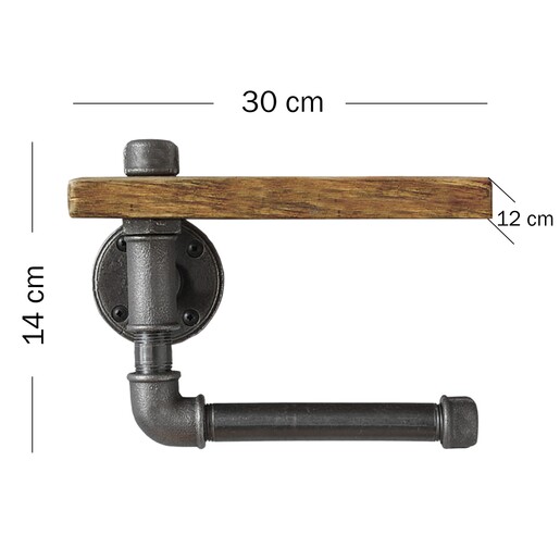 Polica i nosač za wc papir Boru 30 x 14 x 12 cm