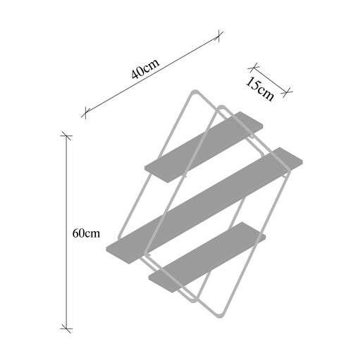 Zidna polica Erysimum 60 x 40 x 15 cm