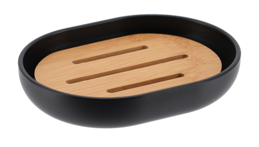 TENDANCE držač sapuna Fano poliresin/bambus, crni