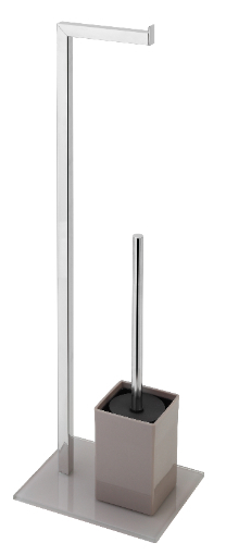 FERIDRAS držač toletnog papira i WC četke 70,5 cm, kromirani čelik /PVC/kaljano staklo, bež