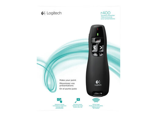 Logitech R400, bežični prezenter, crni (910-001356)