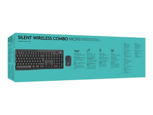 Logitech MK295 Silent Wireless Combo, bežična tipkovnica + miš, Graphite, USB (920-009809)