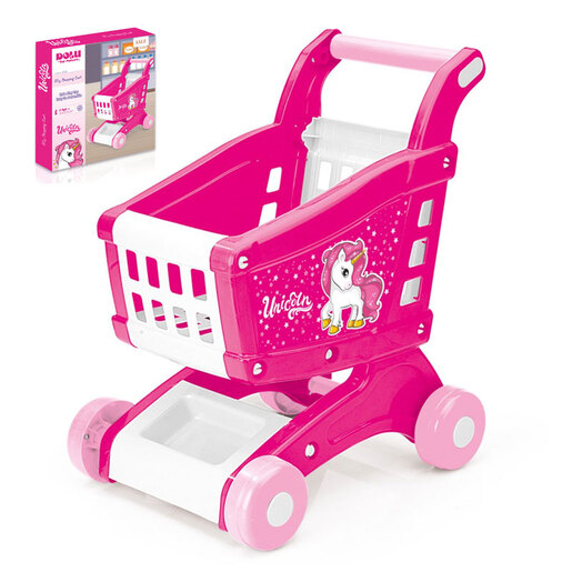 Kolica za kupovinu dječja jednorog rozi 48x40x30 cm