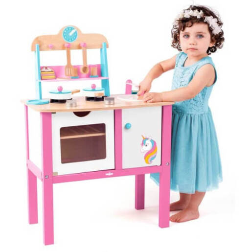 Drvena kuhinja za igru jednorog 16 dijelna